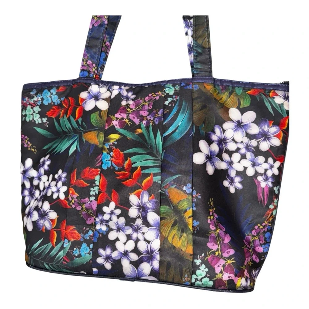 Beach Waterproof Nylon Tote Bag Tropical Floral Print